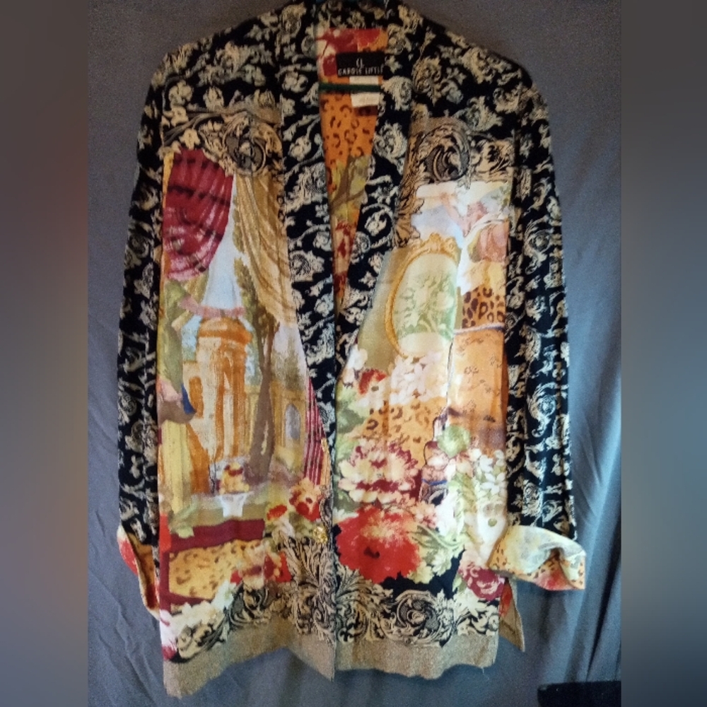 Vintage Carole Little 80s Neo- Classic Colorful Patterned Blazer